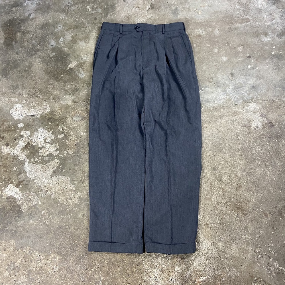 Vintage 90s Chaps Ralph Lauren Dress Pants Size 34x34 Gray Pleated Straight Fit
